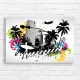 Urban Surf Vibes Graffiti Canvas Print