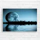 Enchanting Moonlit Lake Silhouette Canvas Print