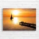 Serene Sunset Sailboat & Dock Canvas Print