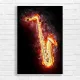 Fiery Saxophone Music Art Canvas Print