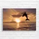 Leaping Dolphin Sunset Serenity Canvas Print