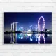 Vibrant Singapore Skyline & Ferris Wheel Canvas Print