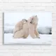 Polar Bear Cub & Mother Arctic Canvas Print
