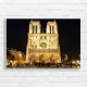 Notre Dame Cathedral Paris Night Canvas Print