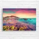 Vibrant Sunset Coastal Landscape Canvas Print