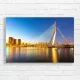 Rotterdam Cityscape Bridge Evening Canvas Print