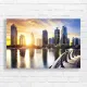 Dubai Marina Sunset Skyline Canvas Print