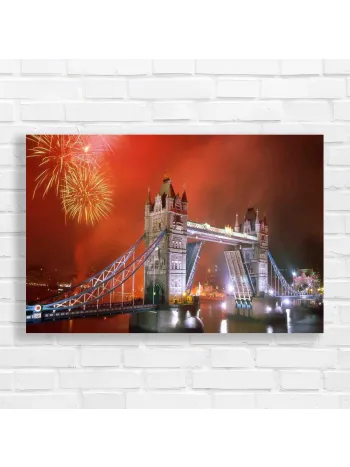 London Tower Bridge Fireworks Canvas Print
