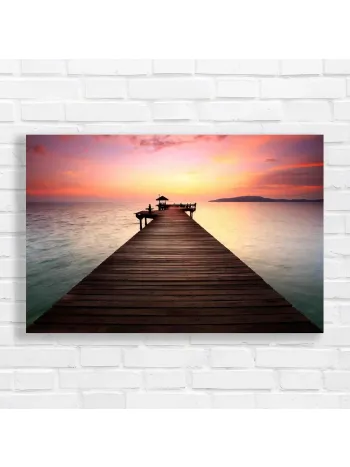 Serene Sunset Pier Canvas Print - Ocean Wall Art
