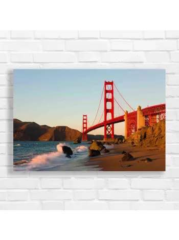 Golden Gate Bridge Coastal Scene Canvas Print