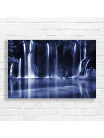 Enchanting Blue Waterfall Serenity Canvas Print
