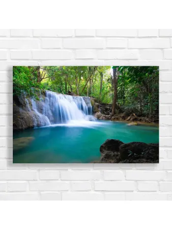 Tranquil Waterfall Nature Scene Canvas Print