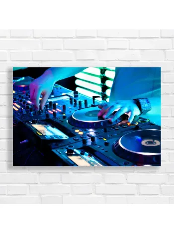 DJ Hands Beat Mixing Canvas Print