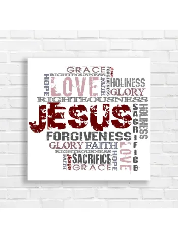 Jesus Word Cloud Christian Canvas Print
