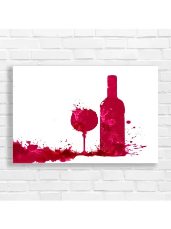 Vibrant Wine Splash Abstract Canvas Print