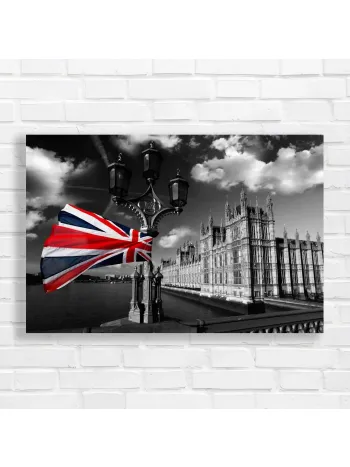 Union Jack & London Icons Canvas Print