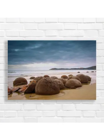 Mystic Moeraki Boulders Beach Canvas Print