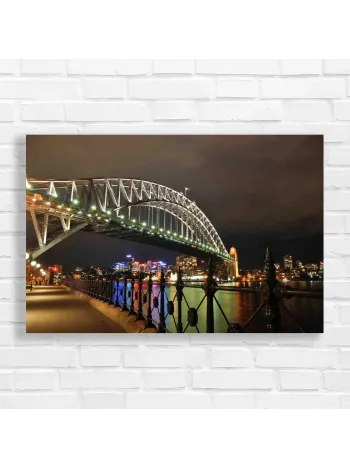 Sydney Harbour Bridge Night Skyline Canvas Print