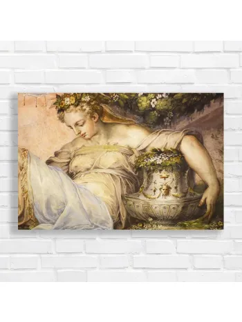 Renaissance Goddess Floral Art Canvas Print