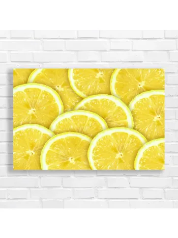 Vibrant Lemon Slice Kitchen Art Canvas Print