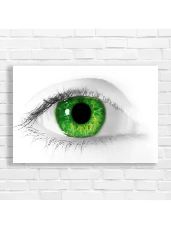 Vibrant Green Eye Macro Canvas Print
