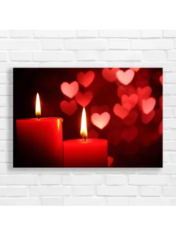 Romantic Heart Bokeh Candlelight Canvas Print