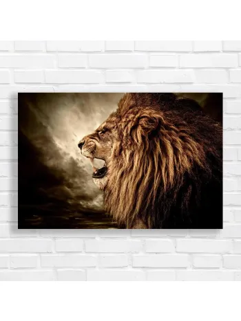 Majestic Roaring Lion Power Canvas Print