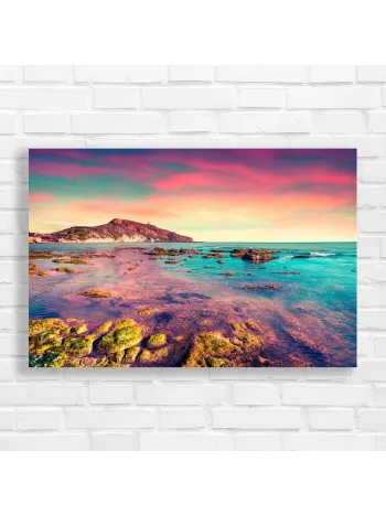 Vibrant Sunset Coastal Landscape Canvas Print
