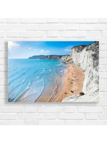 Stunning Mediterranean Beach Cliffs Canvas Print