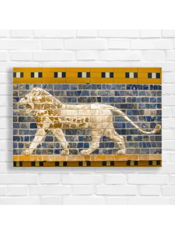 Majestic Lion Ancient Relief Canvas Print