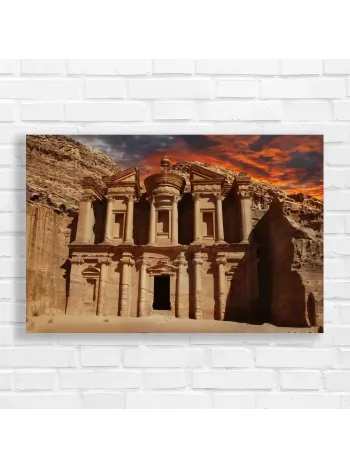 Petra Monastery Sunset Canvas Print
