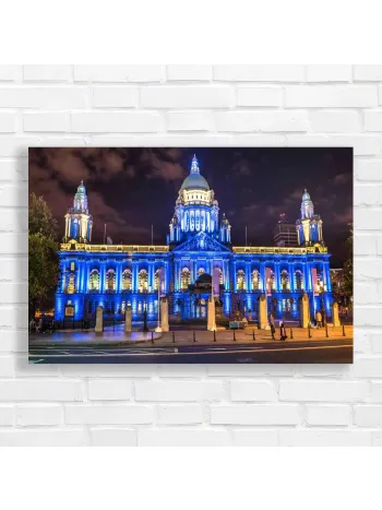 Belfast City Hall Blue Light Canvas Print